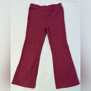 Carter’s Girls Ribbed Flare Pants Size 5T Pink Merlot Rose Stretch Cotton